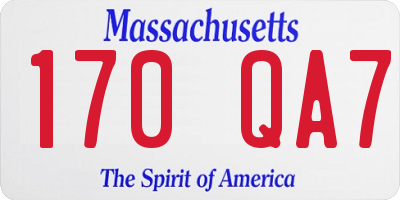 MA license plate 170QA7