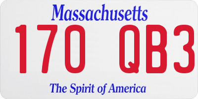 MA license plate 170QB3