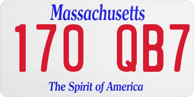 MA license plate 170QB7