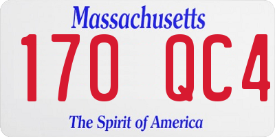 MA license plate 170QC4