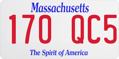 MA license plate 170QC5
