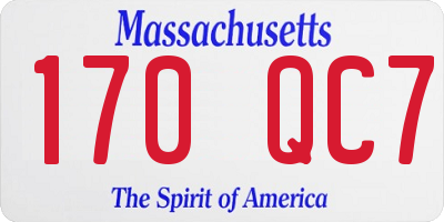 MA license plate 170QC7