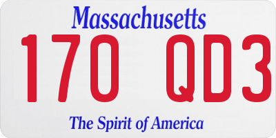 MA license plate 170QD3