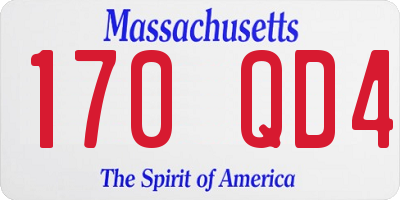 MA license plate 170QD4