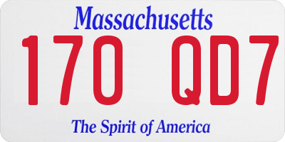 MA license plate 170QD7