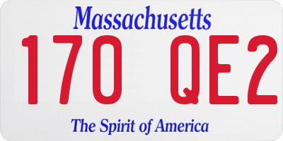MA license plate 170QE2
