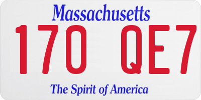 MA license plate 170QE7