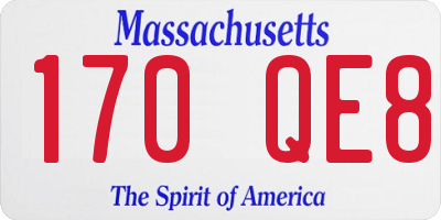 MA license plate 170QE8