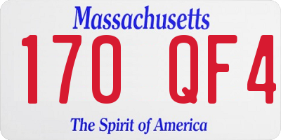 MA license plate 170QF4