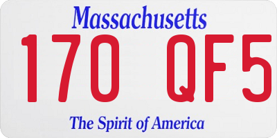 MA license plate 170QF5