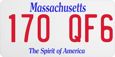 MA license plate 170QF6