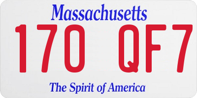 MA license plate 170QF7
