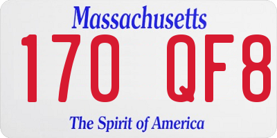MA license plate 170QF8