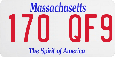 MA license plate 170QF9