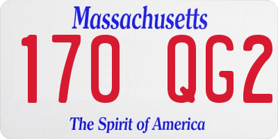 MA license plate 170QG2