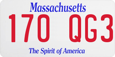 MA license plate 170QG3