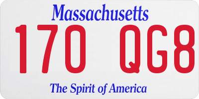MA license plate 170QG8