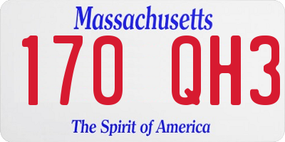 MA license plate 170QH3