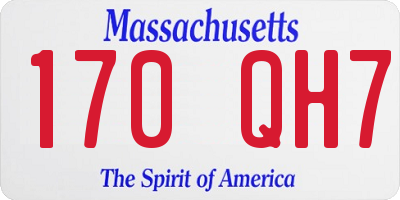 MA license plate 170QH7