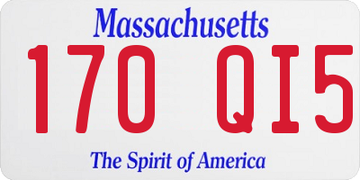 MA license plate 170QI5