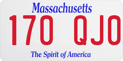 MA license plate 170QJ0