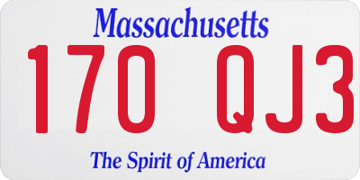 MA license plate 170QJ3