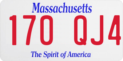 MA license plate 170QJ4
