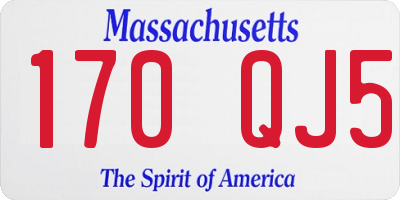 MA license plate 170QJ5