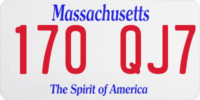MA license plate 170QJ7