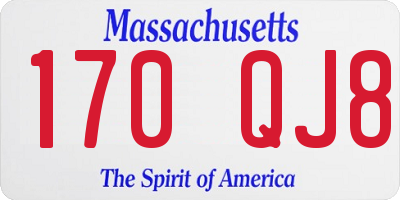 MA license plate 170QJ8