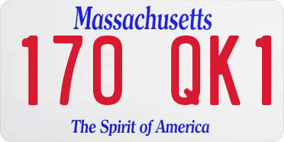 MA license plate 170QK1