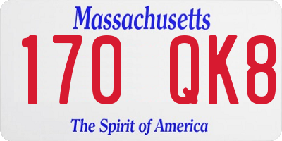 MA license plate 170QK8