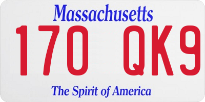 MA license plate 170QK9