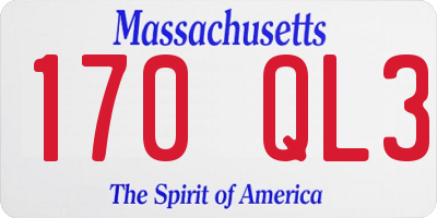 MA license plate 170QL3