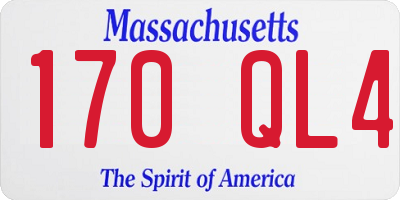 MA license plate 170QL4
