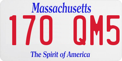 MA license plate 170QM5