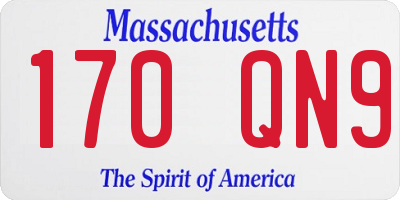 MA license plate 170QN9
