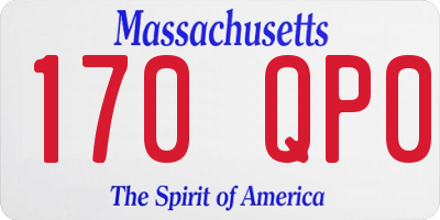 MA license plate 170QP0