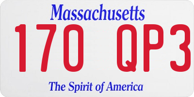 MA license plate 170QP3