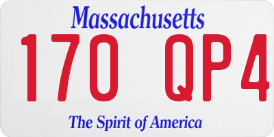 MA license plate 170QP4