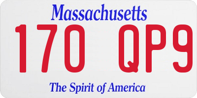 MA license plate 170QP9