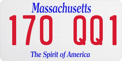 MA license plate 170QQ1