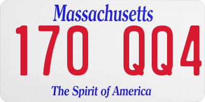 MA license plate 170QQ4