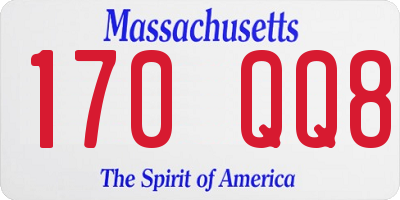 MA license plate 170QQ8