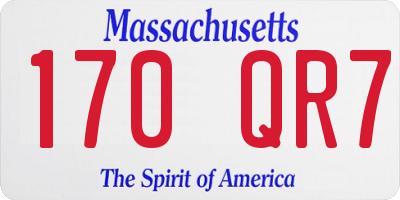 MA license plate 170QR7