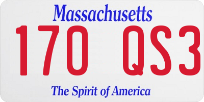 MA license plate 170QS3
