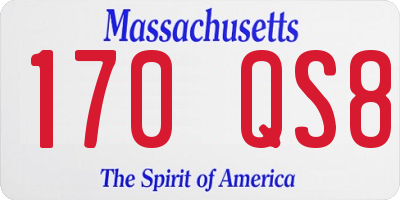 MA license plate 170QS8