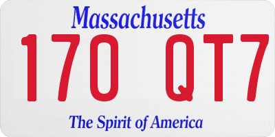 MA license plate 170QT7