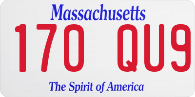 MA license plate 170QU9