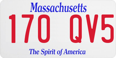 MA license plate 170QV5